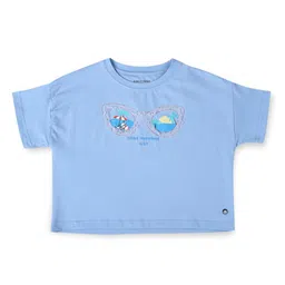 Gini and Jony Girls Round Neck Applique Cotton Top-picture-2