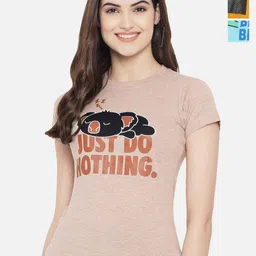 Dreambe Women Pack of 3 Looney Tunes Typography Printed Round Neck Cotton T-shirts-picture-4