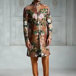Rivaar By Rocky Star Floral Printed Sherwani Set-image-87