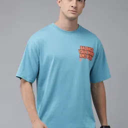 Provogue Men Typography Printed Drop-Shoulder Sleeves Pockets Boxy T-shirt-image-41