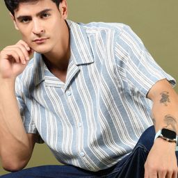 V-Mart Men Opaque Striped Casual Shirt-picture-2