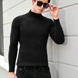 CLAFOUTIS Men High Neck Cut Outs Slim Fit T-shirt-image-94