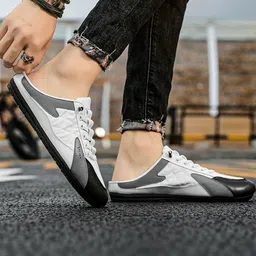 blue pop White Synthetic Leather Casual Shoes-image-13