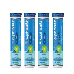 Fixuphealth Set Of 4 Electrolytes Vit C Tablets - 20 Tablets Each - Lemon Flavor image 1