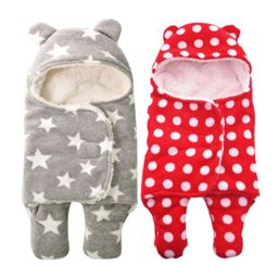 Brandonn Hooded Flannel Wearable Blanket Cum Wrapper Star & Polka Print Pack of 2 - Red Grey-image-84
