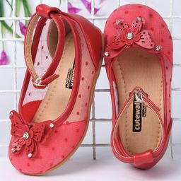 Cute Walk by Babyhug Butterfly Motif Bellies - Red-image-69