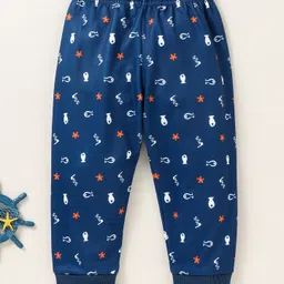 Kookie Kids Full Length Lounge Pant Fish Print - Navy Blue-picture-15