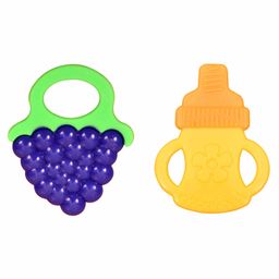 The Little Lookers Baby Teether Bottle & Grapes Shape Pack Of 2 - Multicolor-27