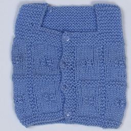 USHA ENTERPRISES Sleeveless Hand Knitted Checked Pattern Vest - Blue-image-82