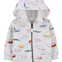 Carter's Zip-Up Warm Fleece Hoodie - White-picture-17