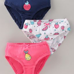 Babyoye Cotton Panties Fruit Printed & Patch Pack of 3 - Multicolour-18