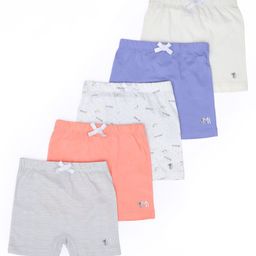 Mi Arcus Pack Of 5 Solid & Rainbow Printed Shorts - Multi Colour-image-4