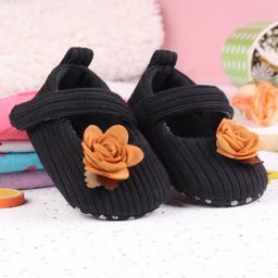 Babyoye Booties Floral Applique - Black-image-42