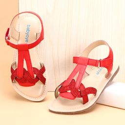 Babyoye Sandals With Velcro Closure - Red-image-66
