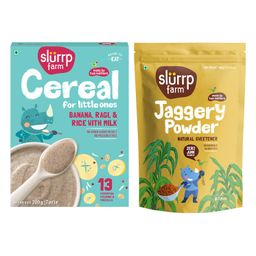 Slurrp Farm Banana, Ragi Milk Cereal & Jaggery Powder - Combo Pack-12