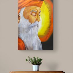 Tushaco Handicrafts Orange Canvas Religious Wall Paintings-image-57