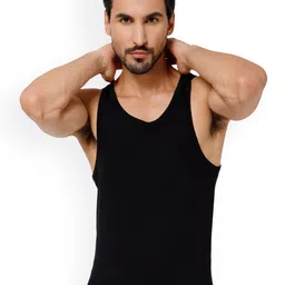 OXYZONE Breathability Basic Innerwear Vests ALONA _BLACK-36