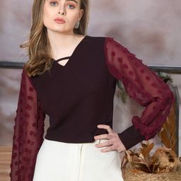 IUGA Puff Sleeve Top-image-17