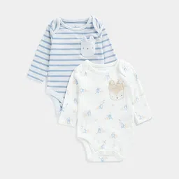 mothercare Infants Boys Pack Of 2 Printed Pure Cotton Bodysuits-image-34
