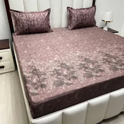 Pure Decor Royal Majestic Brown Floral 600 TC Cotton King Bedsheet Set 2.74 m x 2.74 m-picture-49