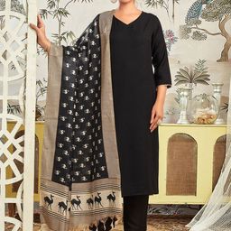 KALINI Women Ethnic Motifs Regular Kurta with Trousers & With Dupatta-image-64