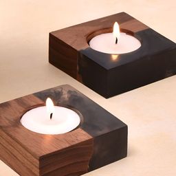 Indianshelf Black & Brown Set of 2 Candle Holder-31