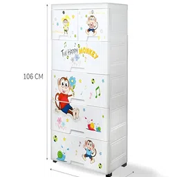 SUMOWARE INDUSTRIES White & Red Textured 6-Layer Cabinet Drawer image 3