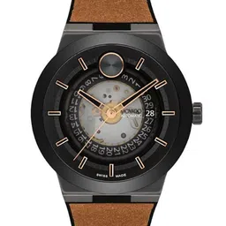 MOVADO Men Dial & Leather Straps Analogue Automatic Solar Powered Watch 3601248-52