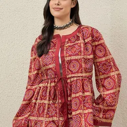 InWeave Printed Silk Open Front Shrug-picture-38