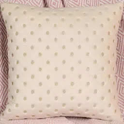 tanlooms Decorative Dot Design Set of 5, Cream Color Velvet Cushion Covers image 5