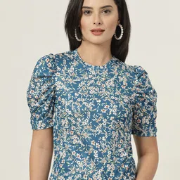 Style Quotient Floral Print Puff Sleeve Top-image-47