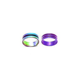 Dynamic Retail Global Set of 2 Rings for Men & Women, Multicolor-Multicolor Alloy Ring ()-image-36