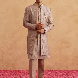 Denis Parkar Embroidery Indowestern Sherwani Set-picture-22