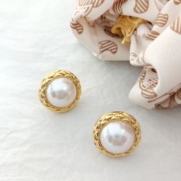 KrelinGold-Plated Pearls Beaded Circular Shaped Studs-26