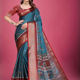VS MALL Blue Art Silk Sarees-image-86