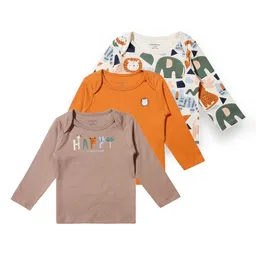 My Milestones Boys Pack Of 3 Graphic Printed Envelope Neck Pure Cotton T-shirts-10