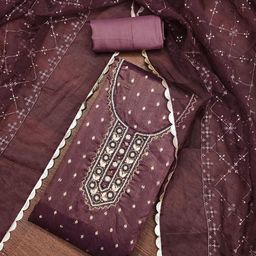 DIVASTRI Floral Woven Design Beads And Stones Organza Unstitched Dress Material-image-15