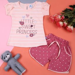 V-Mart Girls Printed T-shirt with Shorts-picture-49
