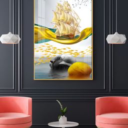 THE NEXT DECOR Oceanic Odyssey Glass Finish Vertical Wall Art-image-35