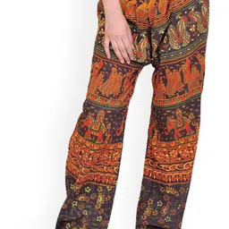 Exotic India Women Jodhpur with Printed Marriage Procession Casual Trousers-image-81