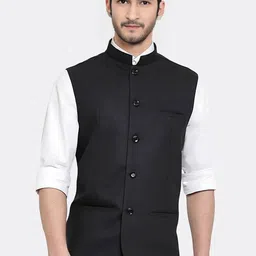BAESD Men Satin Regular-Fit Nehru Jacket-picture-25