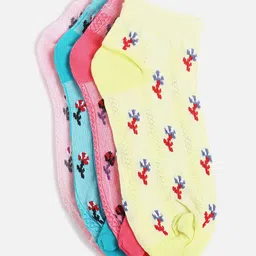 BAESD Unisex Pack Of 4 Patterned Ankle Length Thumb Socks-19