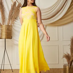 BAESD Girls Self Design Fit & Flare Maxi Dress-image-26