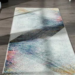OBSESSIONS Blue & Grey Abstract Floor Runners-24