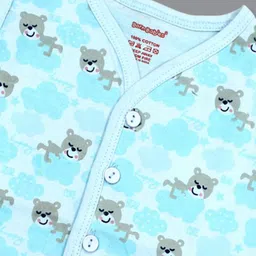 Born Babies Infants Pack Of 3 Printed Cotton Sleeveless Front Open Jhabla Vests CBPSB image 2