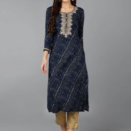 KALINI Women Bandhani Embroidered Kurta-image-81