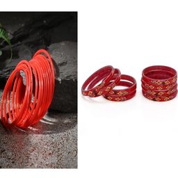 SOMIL Set Of 20 Red Alloy Artificial Stones and Beads Antique Bangles-image-63