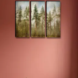 Myntra Elegant Homes White & Blue 3 Pieces Tree Floral And Botanical Wooden Wall Art-image-69