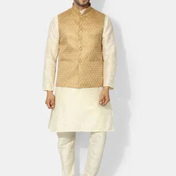 Ethluxis Men Regular Dupion Silk Kurta with Churidar-5
