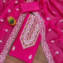 MANVAA Floral Embroidered Modal Cotton Unstitched Dress Material-picture-30
